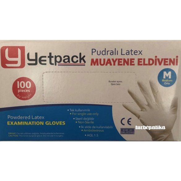 LATEX KESZTYŰ PÚDERES "M" 