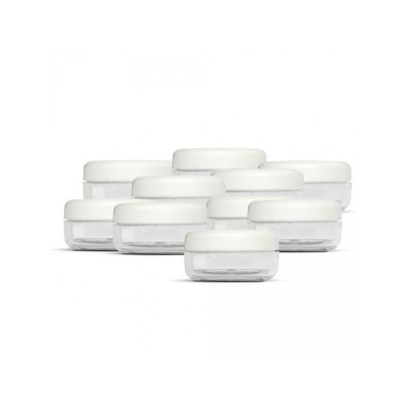 Tégely  fehér / átlátszó műanyag 30 ml 10 db/csomag